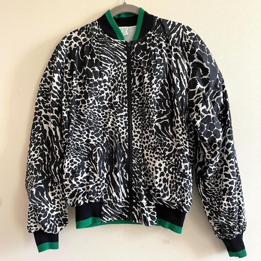 Vintage Lilys Beverly Hills Track Suit Set S Animal Print Bomber 90s Y2K Street